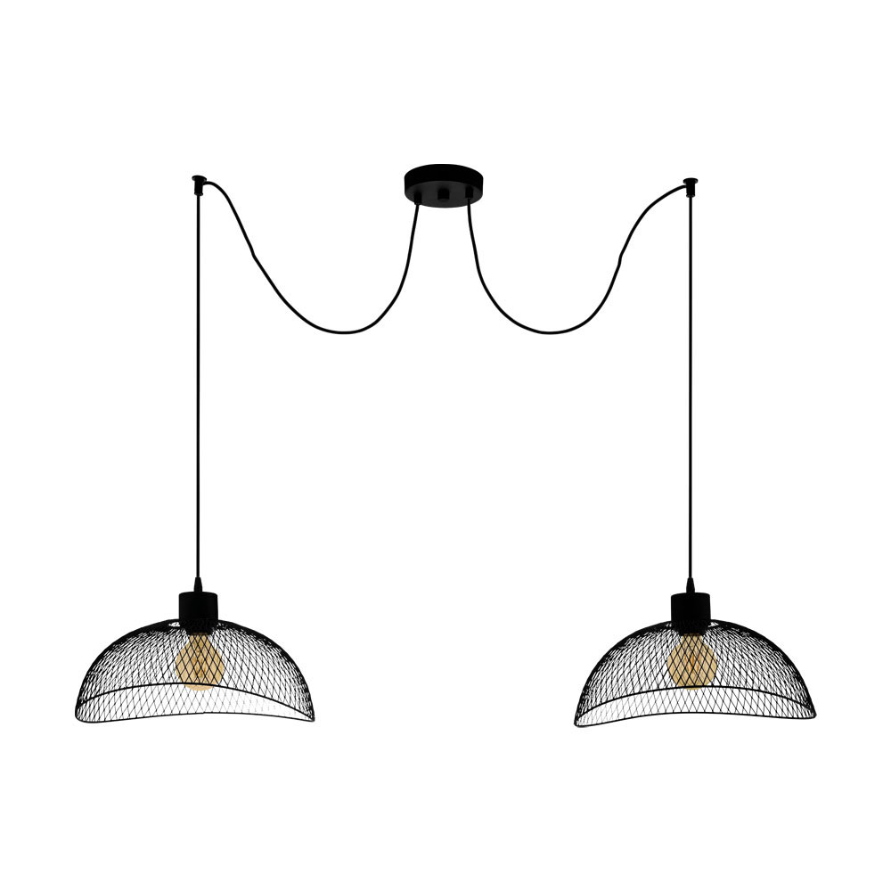 Eglo 43306 Подвес POMPEYA, 2X60W(E27), 1390X360, H1100, сталь, черный фото