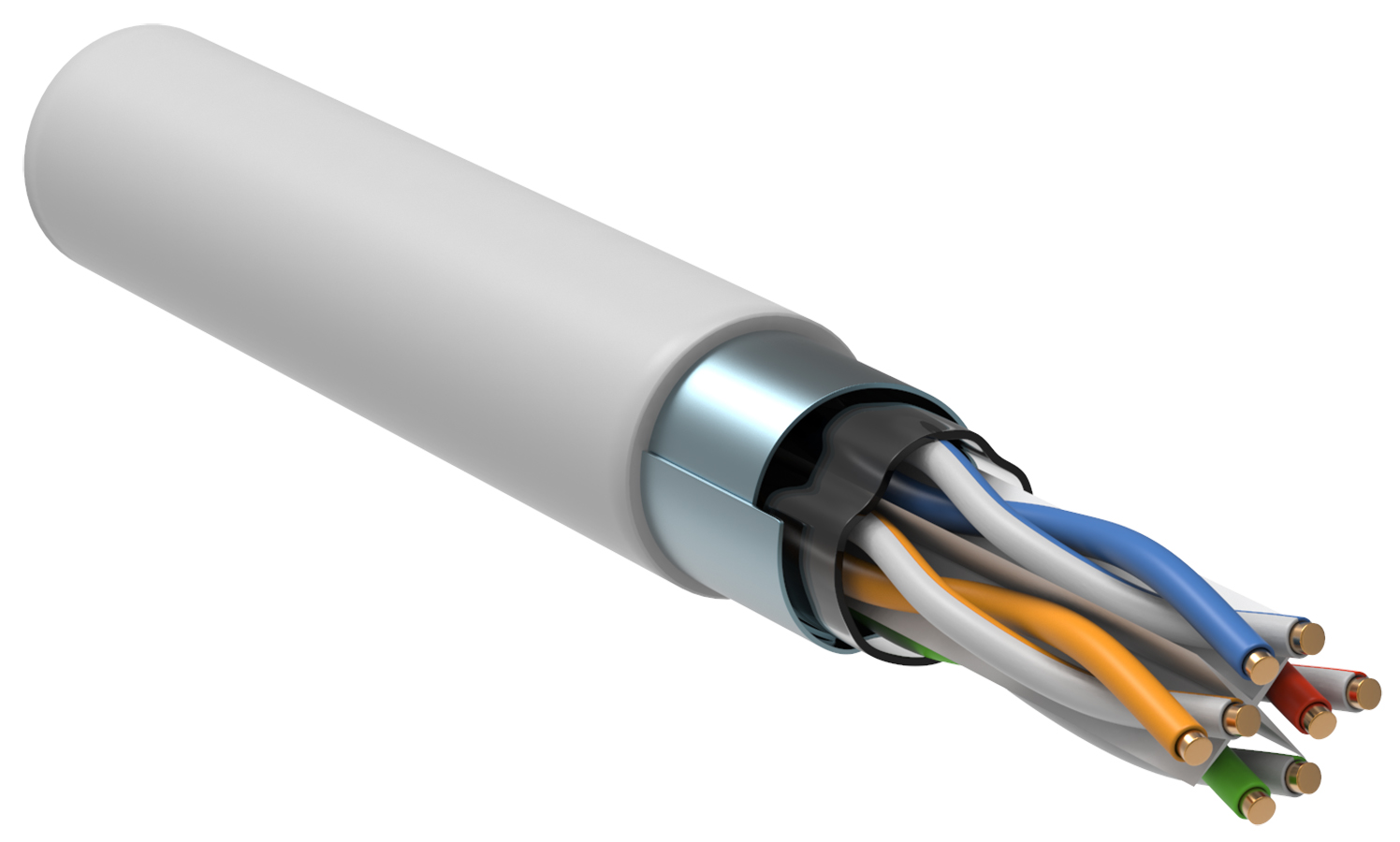 IEK ITK Витая пара F/UTP категория 6 4х2х23AWG solid LSZH нг(А)-LSLTx белый (305м) фото