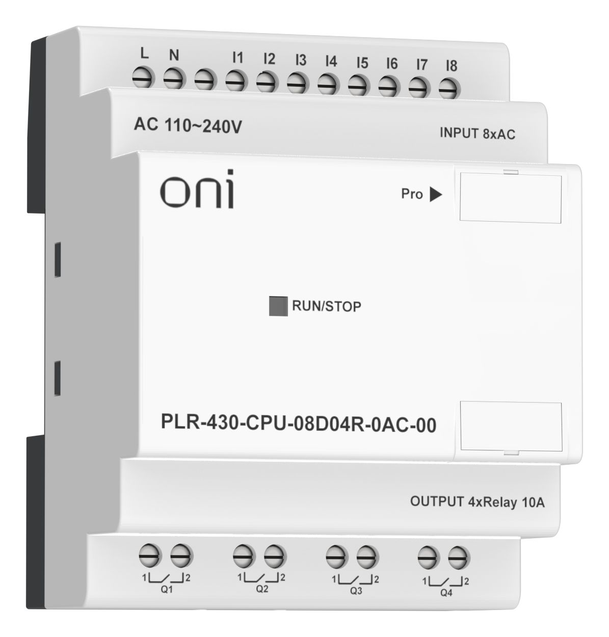 IEK ONI ПЛК 430 Модуль ЦПУ 8 DI 4 RO 220В AC без экрана. фото