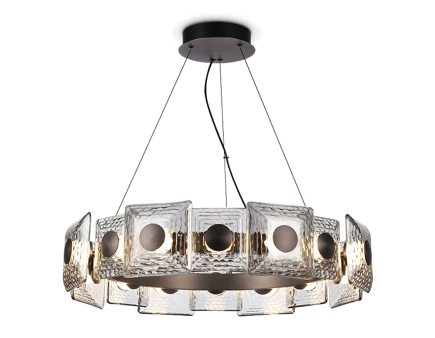 Ambrella Светильник светодиодный подвесной LH31030 GR/SM серый/дымчатый 72W 3000K D700*150 фото
