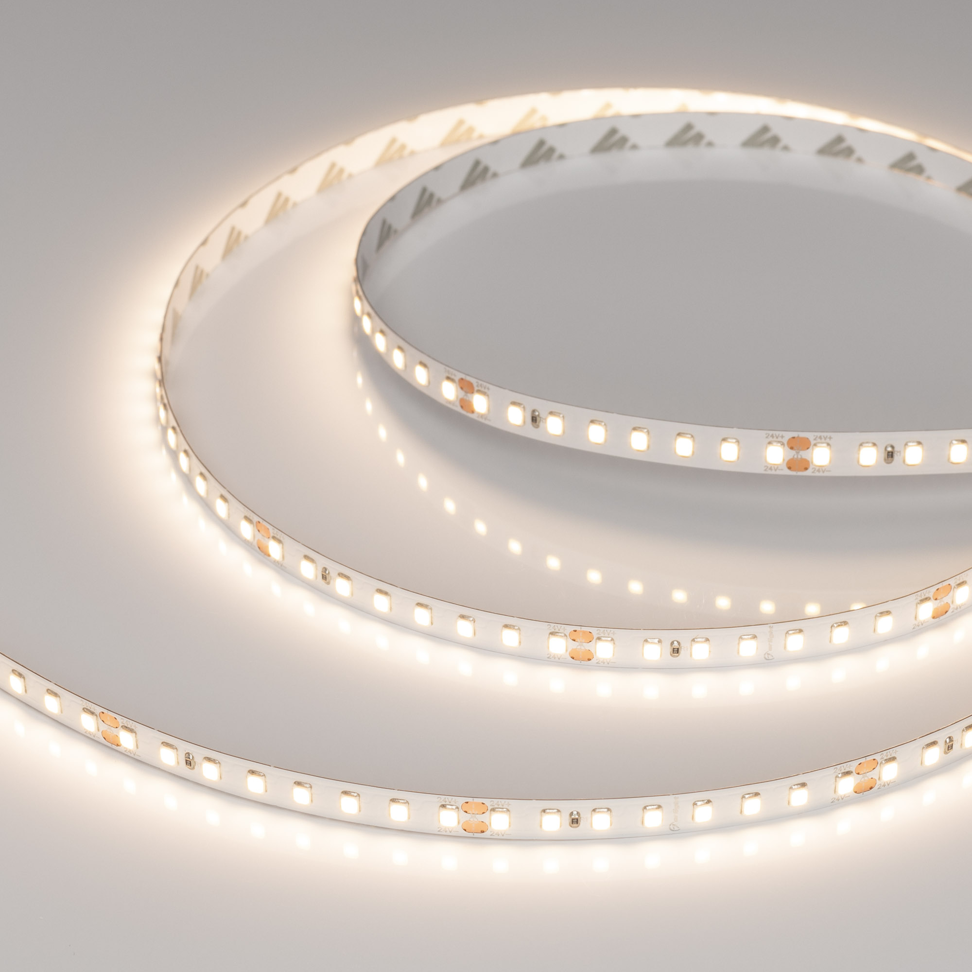 Arlight Лента RT-A128-8mm 24V Warm3500 (9.6 W/m, IP20, 2835, 5m) (высок.эфф.150 лм/Вт) фото