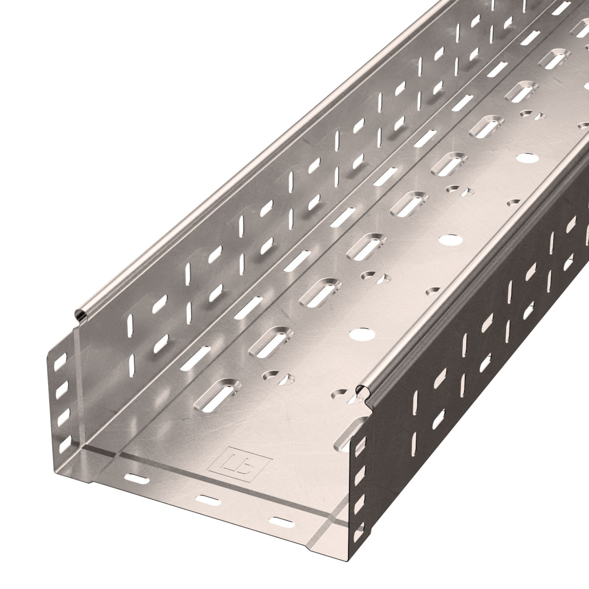 Промрукав Лоток перфорированный Стандарт INOX (AISI 409) 200х100х3000 (0,8 мм) (6 м/уп) фото