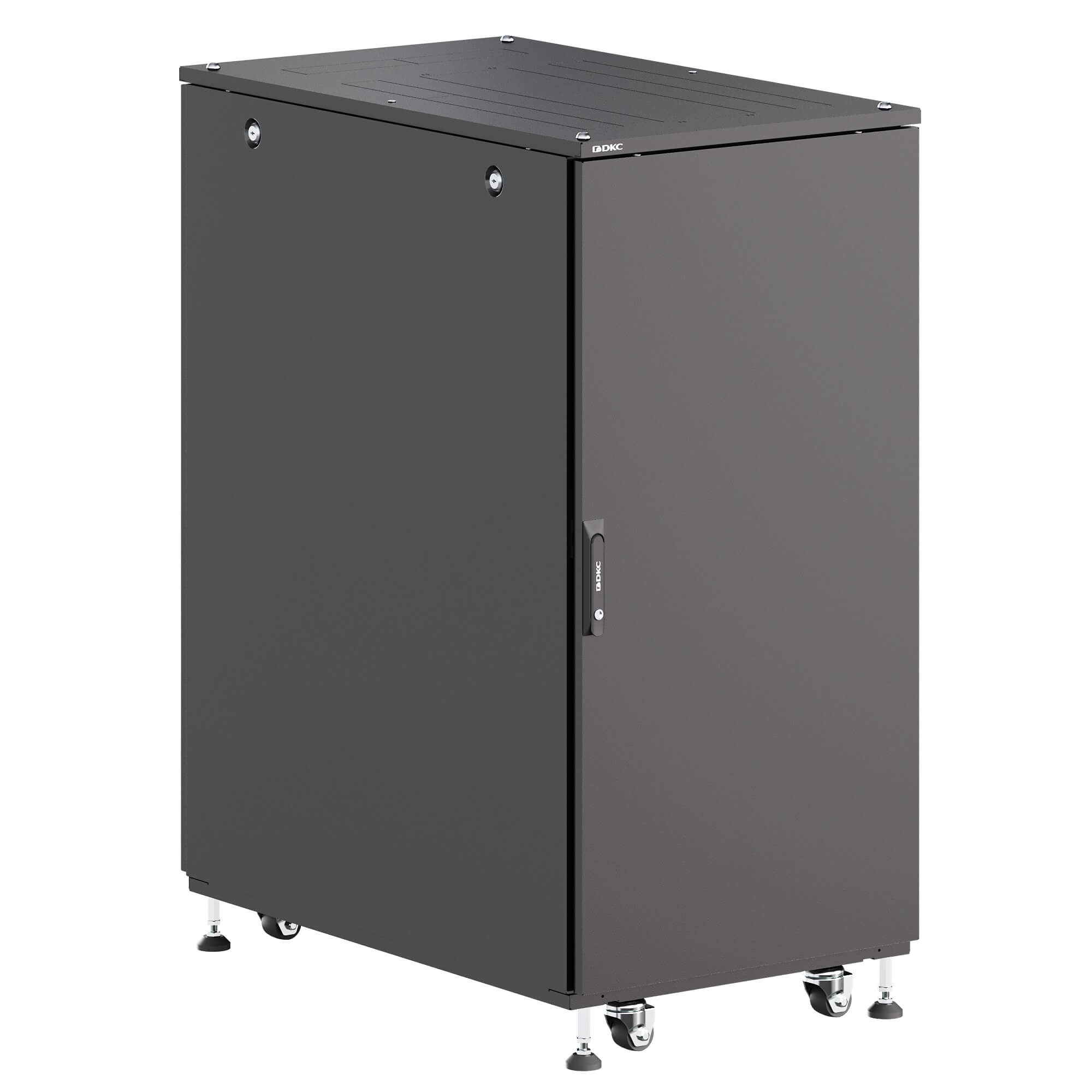DKC Шкаф напольный разобранный 19'' IT-CQE-N 24U 600x600мм, крыша с вырубкой, сплошная металл и сплошная металл, одинарные боковые панели, черный RAL9 фото