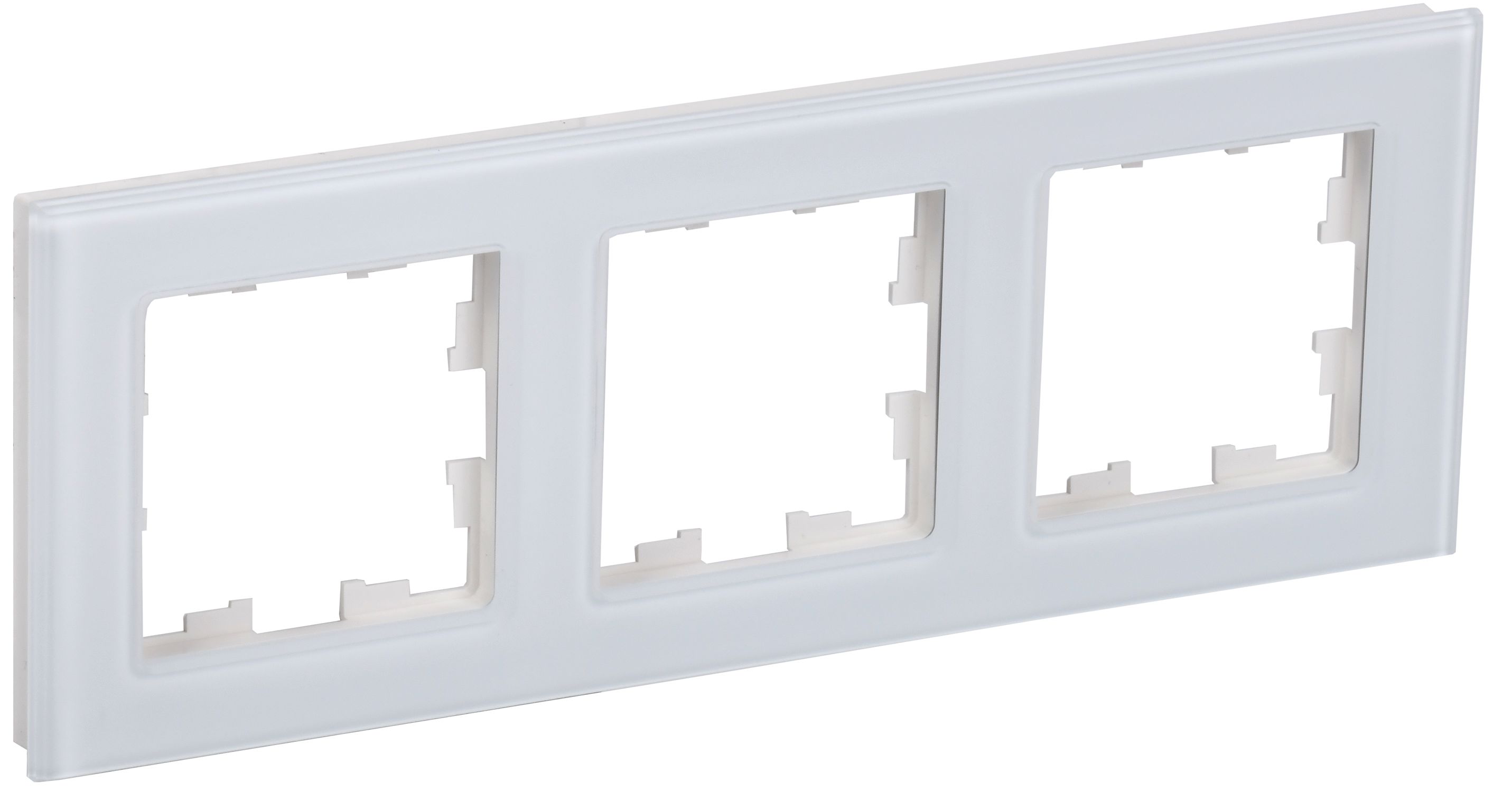 IEK BRITE DECOR Белый глянец стекло Рамка 3-м РУ-3-2-БрБ фото