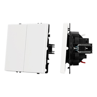 Arlight Механизм звонкового выключателя двухклавишный SWT-NOBE-MKR2-SFPL-WH (230V, 10A) (Белый кварц) фото