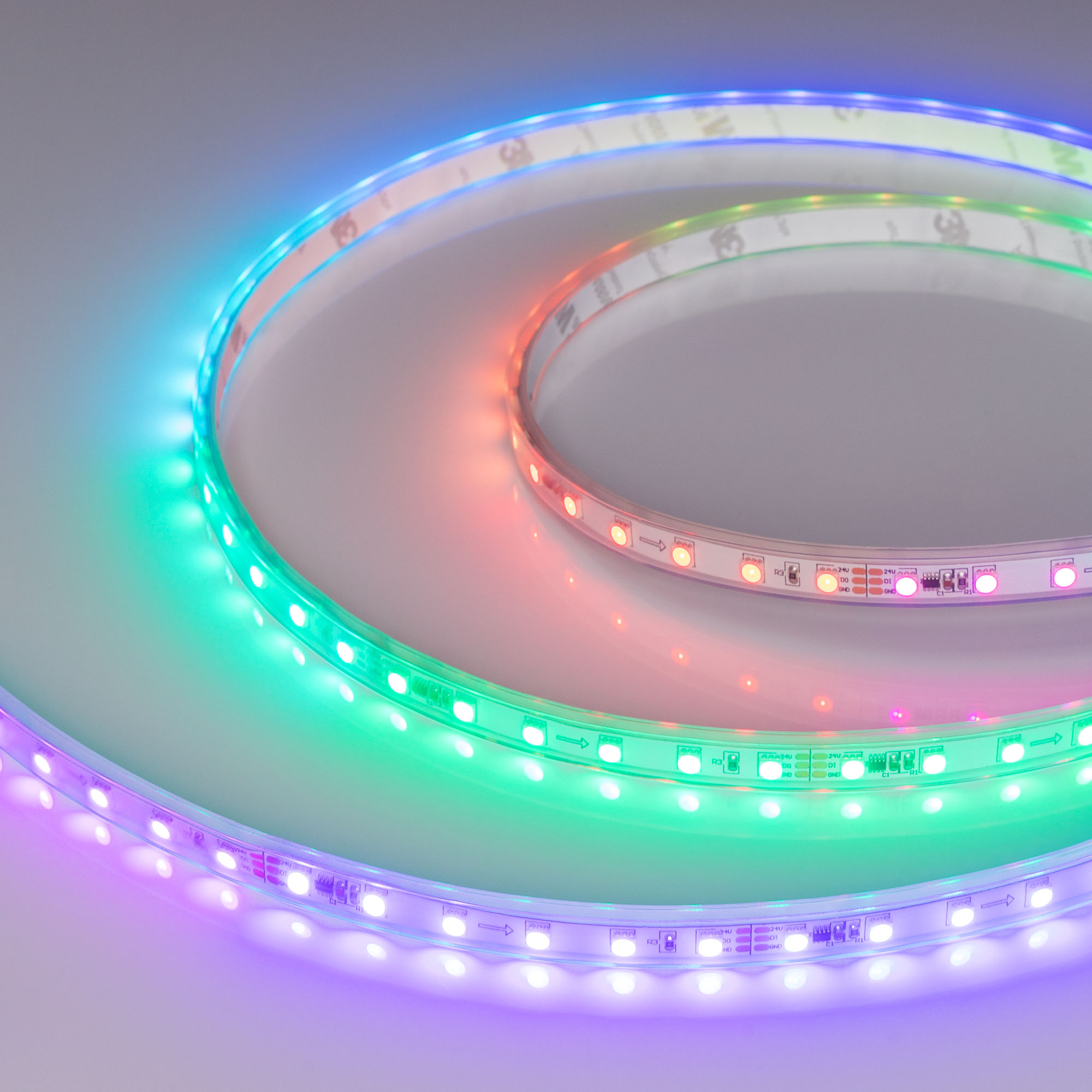 Arlight Лента герметичная SPI-P-F72-11mm 24V RGB-PX6 (14.4 W/m, IP66, 3535, 5m) (бегущий огонь) фото
