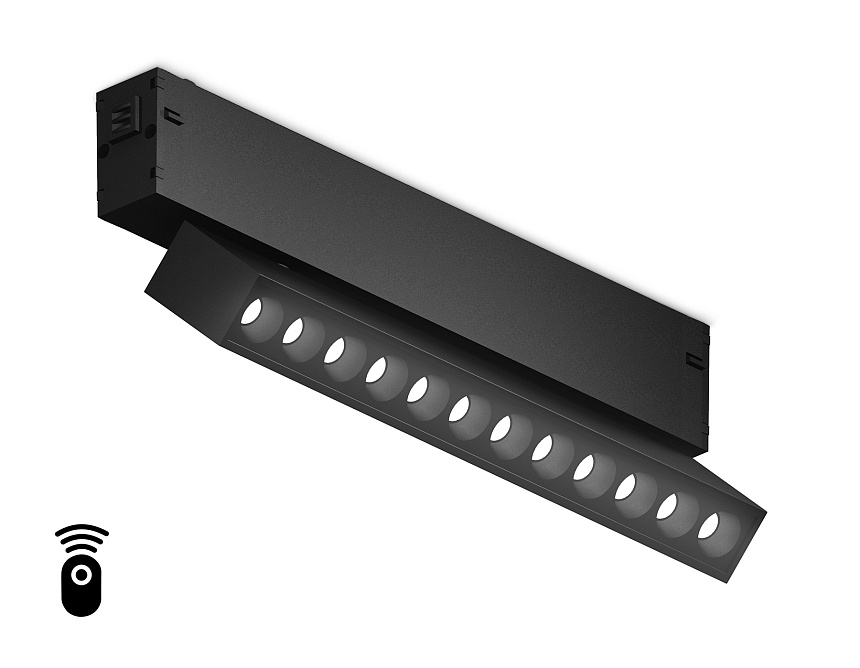 Ambrella Светильник светодиодный диммируемый для шинопровода Magnetic 220V GL1342 BK черный IP20 12W 3000K-6400K 24° 232*25*112 (Без ПДУ) фото