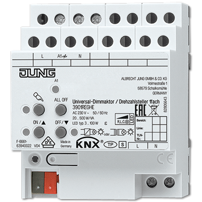 JUNG KNX Светорегулятор 1-канальный 500W фото