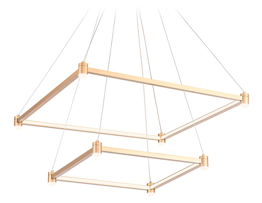 Ambrella Светильник подвесной светодиодный FL5599/2+8 GD золотой 60W 3000K/4200K/6400K 600*600*1300 (без ПДУ) фото