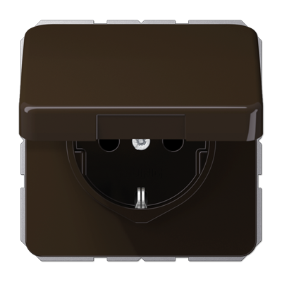 JUNG CD 500/CD plus Коричевая Розетка Schuko с защитой от влажности фото