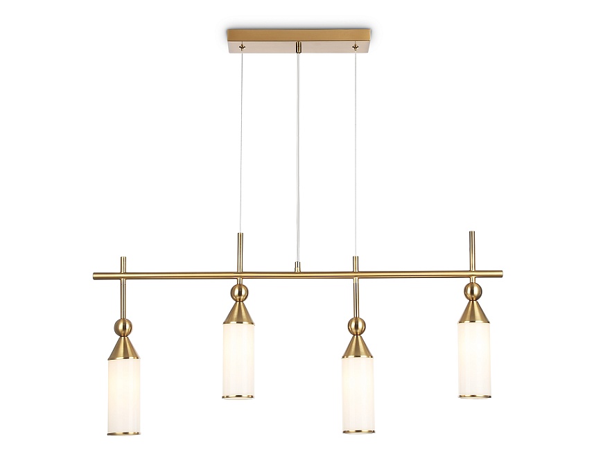 Ambrella Светильник подвесной LH55274/4 BS/FR латунь/белый матовый E14*4 max 40W 845*65*1150 фото