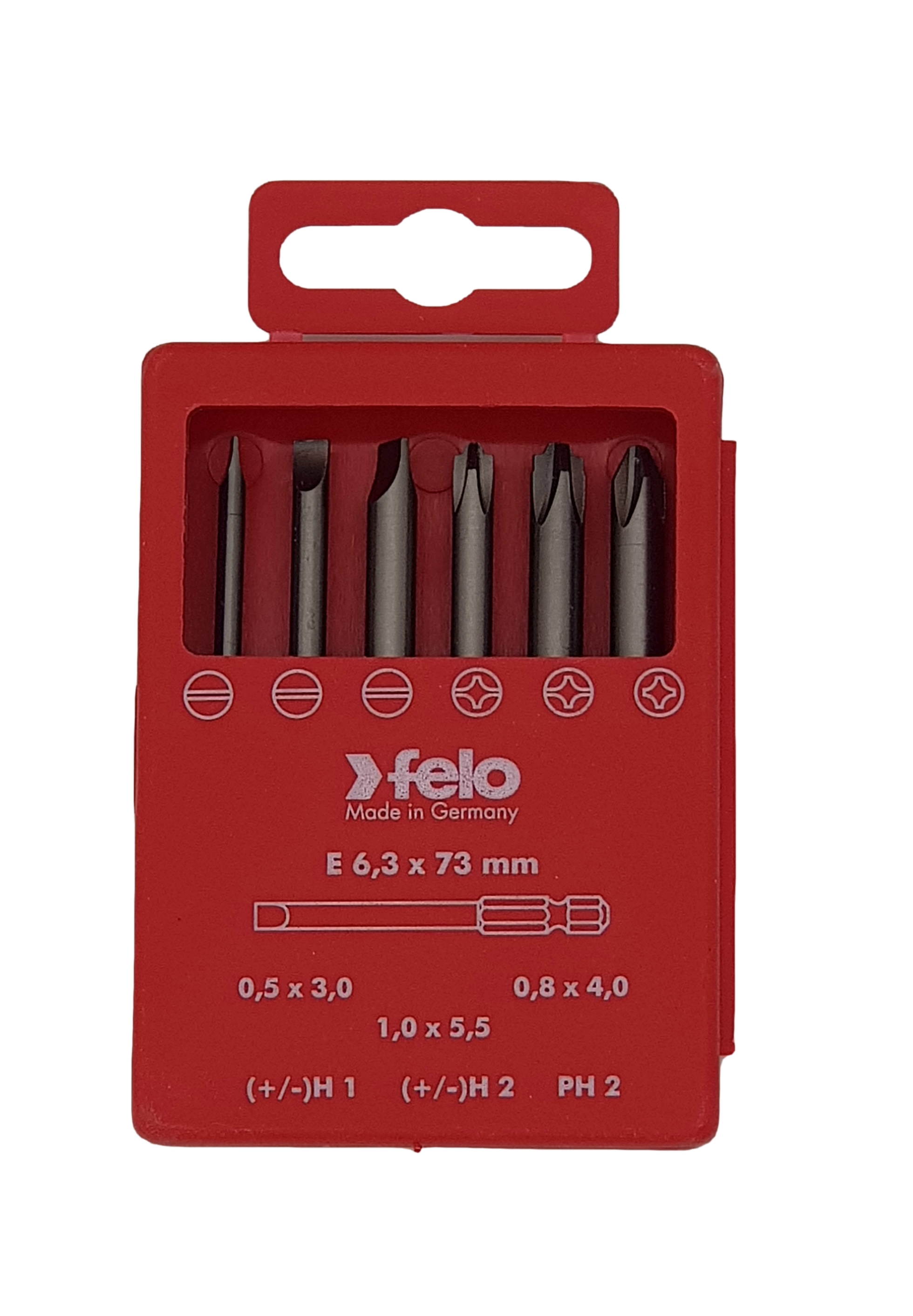Felo Набор бит SL/H (+/-) Industrial  73 мм в кейсе, 6 шт 03292716 фото