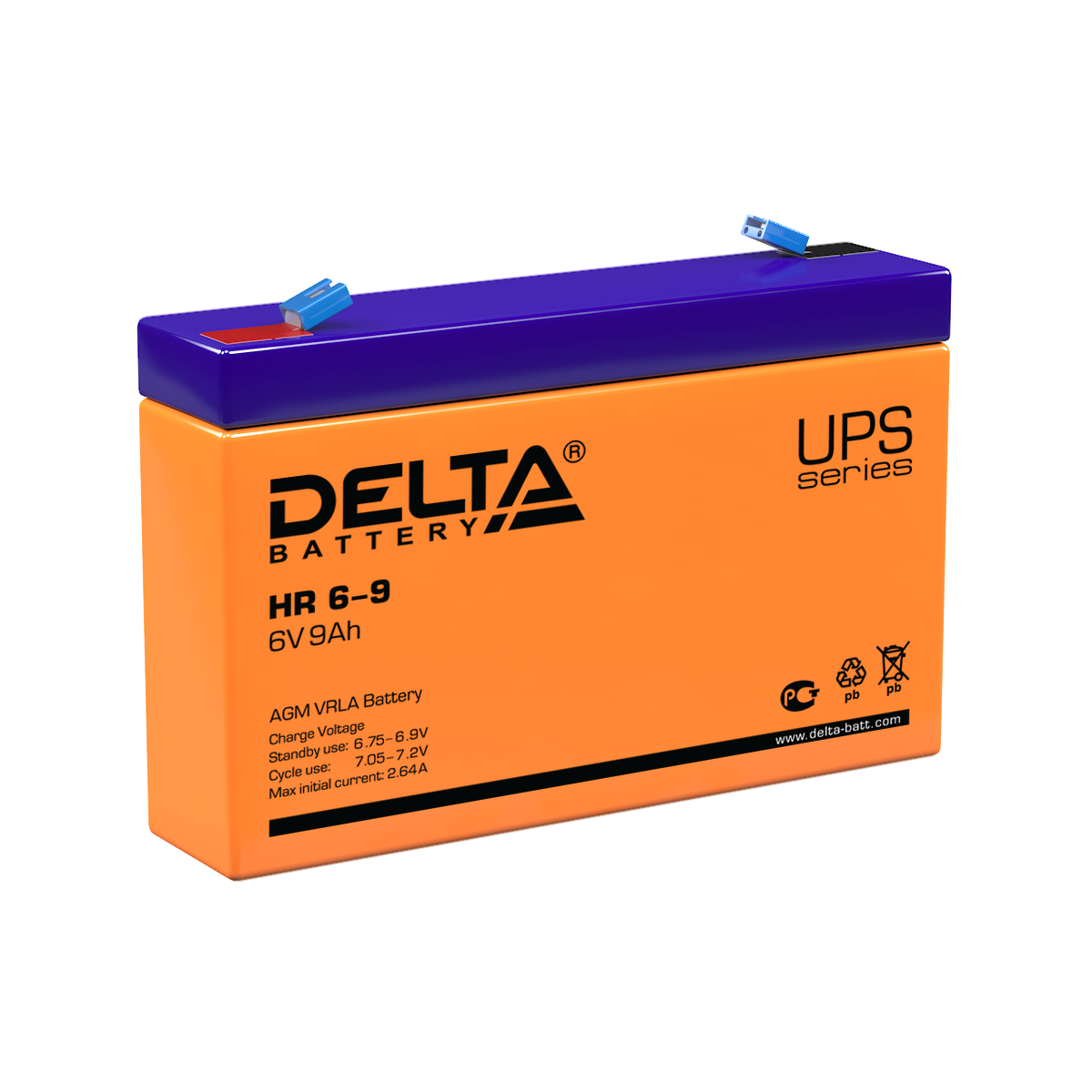 Delta Аккумуляторная батарея HR 6-9 (634W) (6V/9Ah) фото
