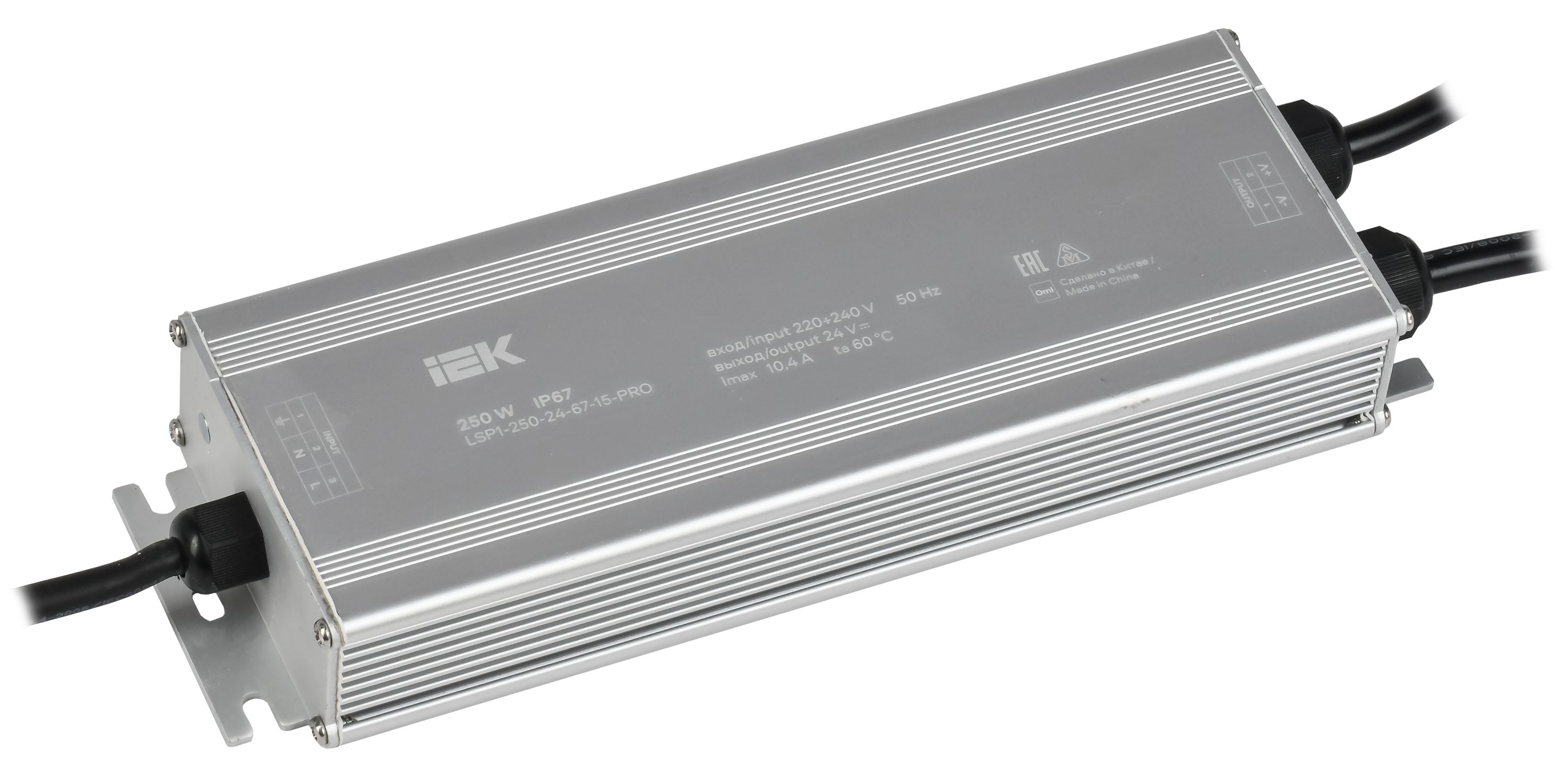 IEK Драйвер LED ИПСН-PRO 250Вт 24В блок - шнуры IP67 фото