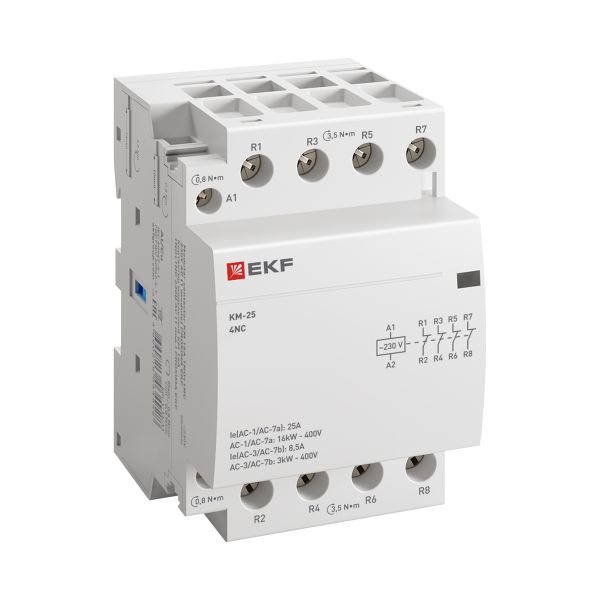 EKF Контактор модульный КМ 25А 4NC 230В АС (3 мод.) PROXIMA фото