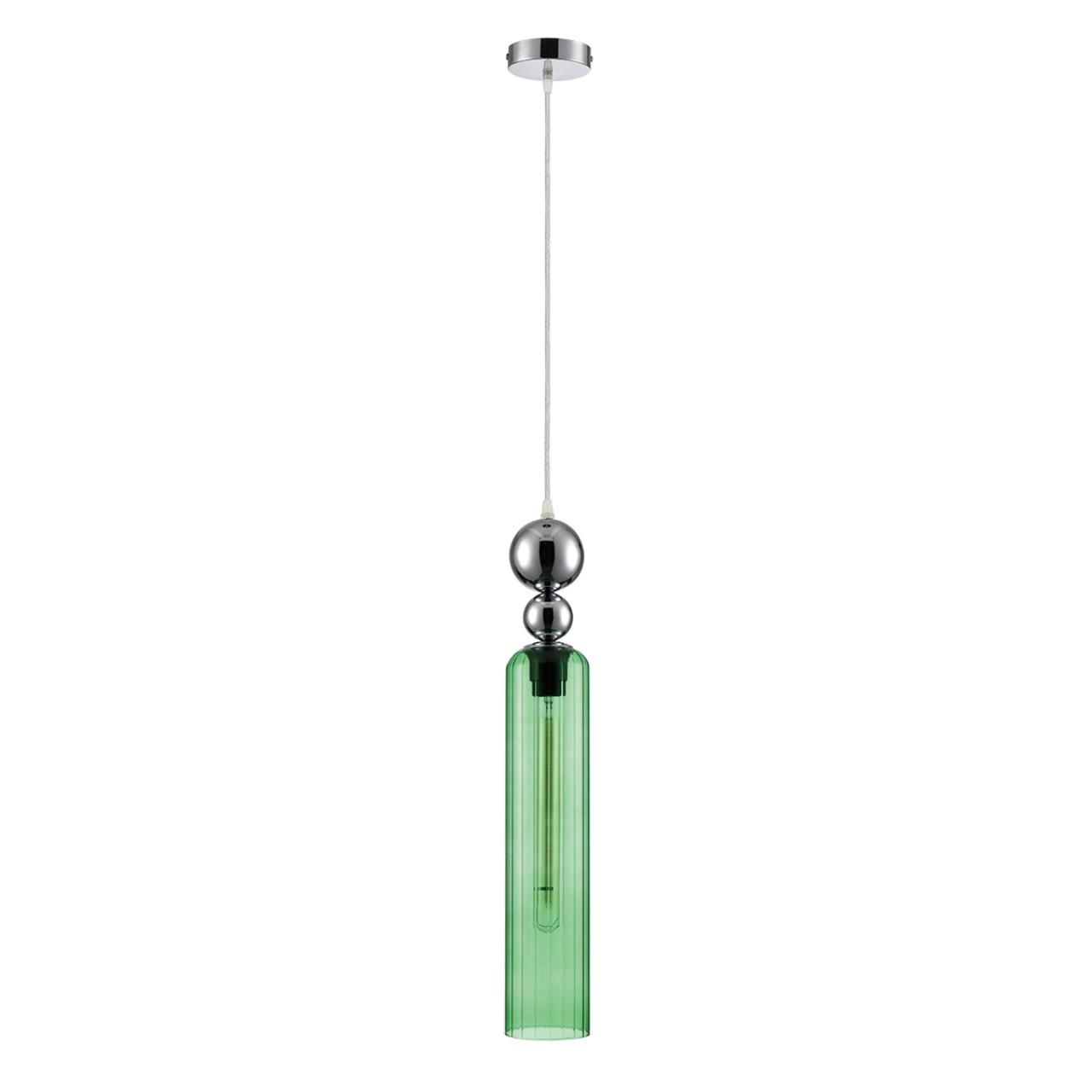 Lumion 8064/1A MODERNI LN24 хром/зеленый, металл/стекло Подвесной светильник E27 1*60W 220V LORENZO фото