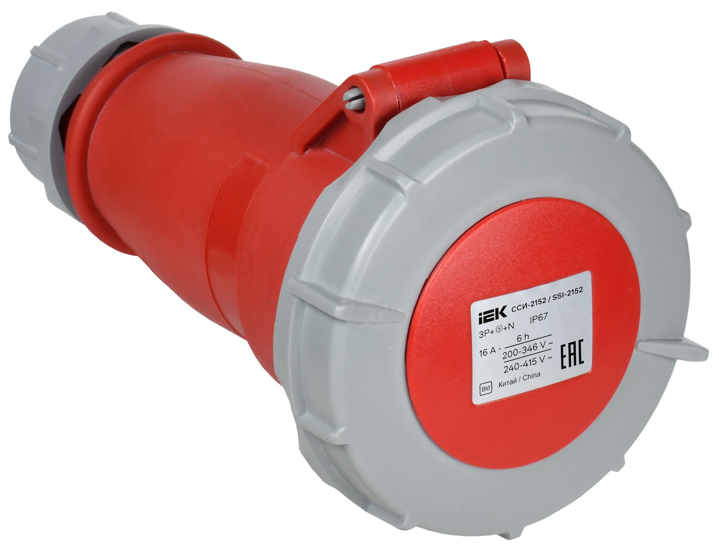 Розетка пер. ССИ-2152 16А-6ч 380В 3P+PE+N IP67 IEK фото