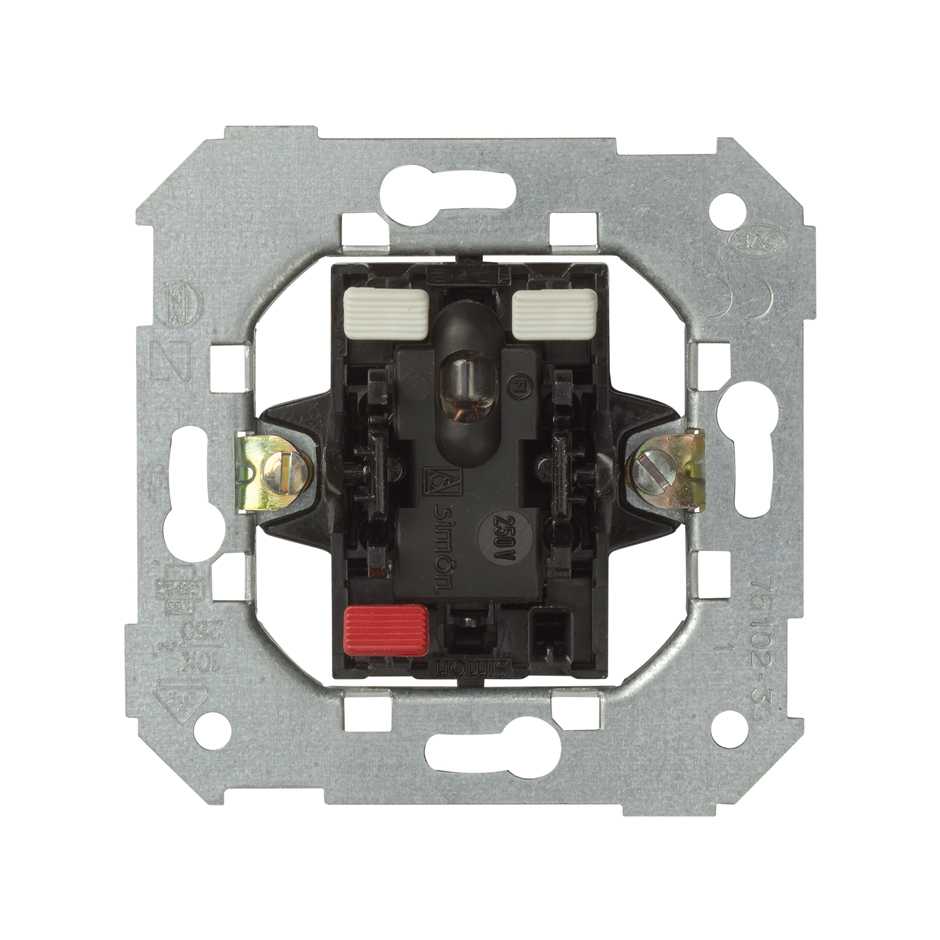 Simon 75 Мех Выключатель 1-клавишный с подсветкой красной 10АX250V фото