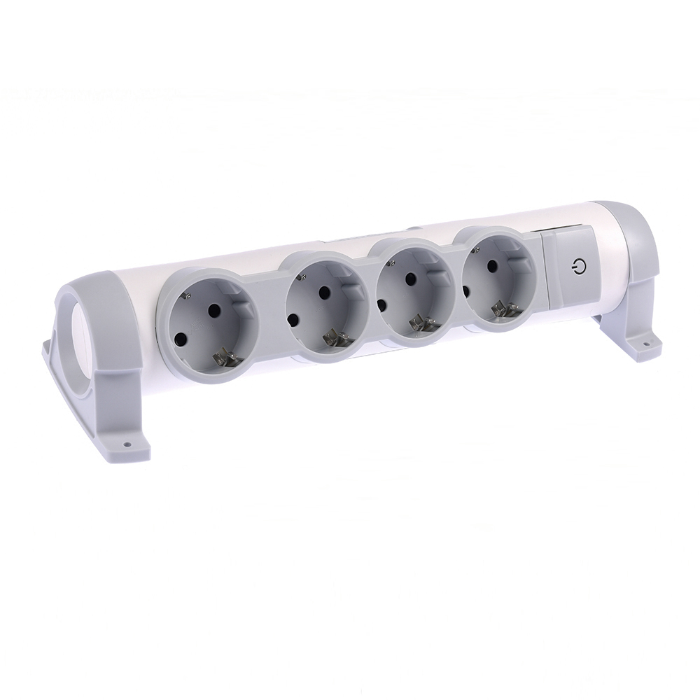 IEK COMFORT Колодка для удлинителя с выкл. К04В 4 места бел. фото