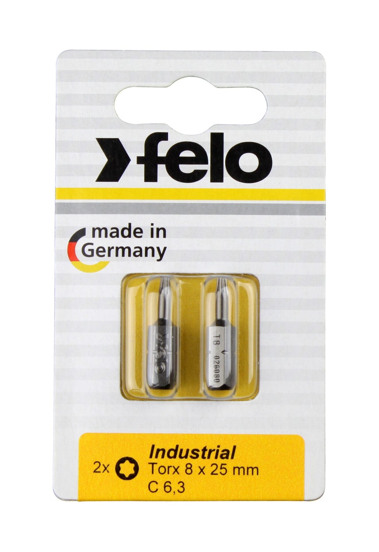 Felo Бита серии Industrial TX 8х25, 2шт на блистере 02608036 фото