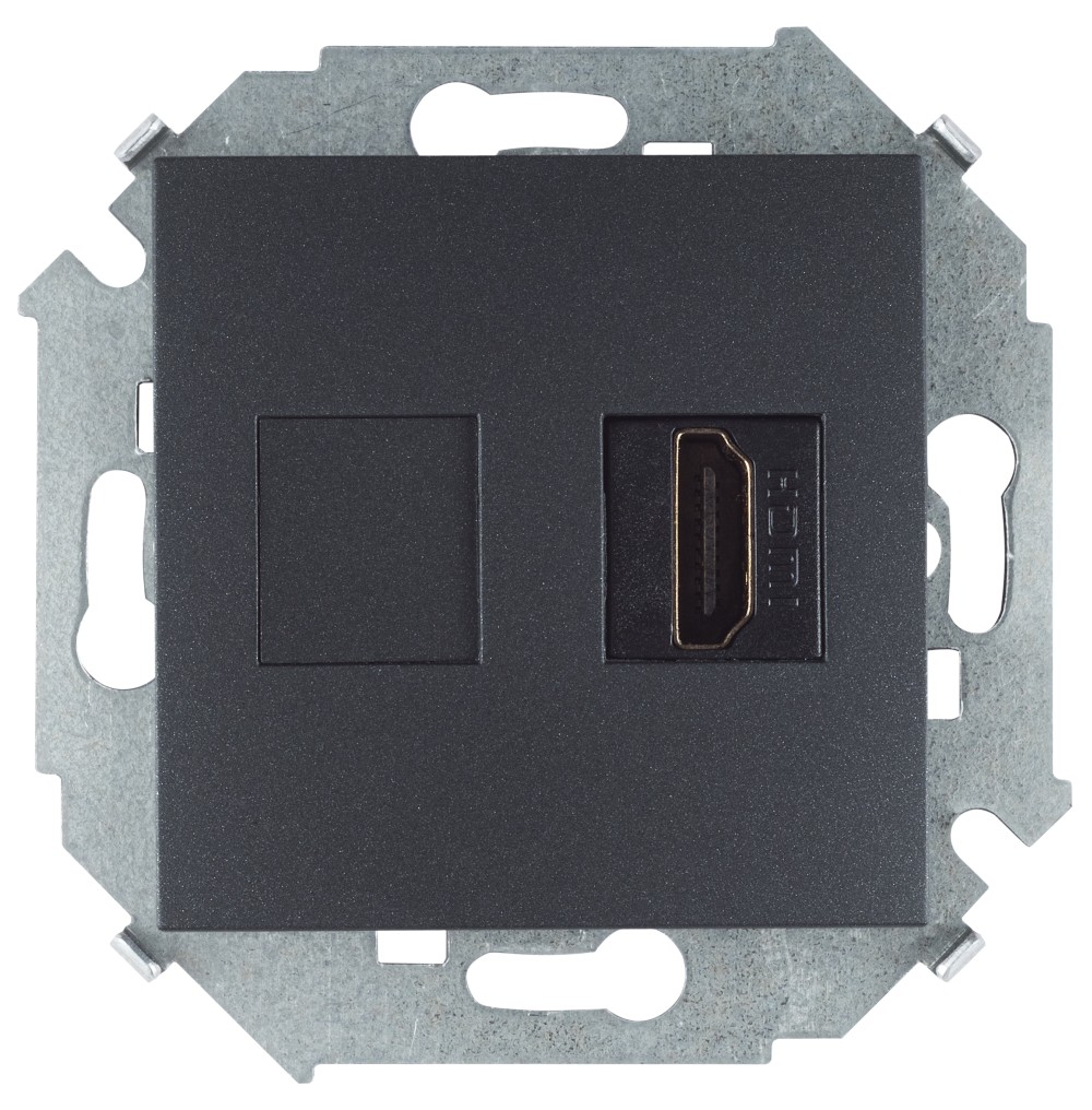 Simon 15 Графит Розетка HDMI, аудио/видео, v1.4, тип А фото