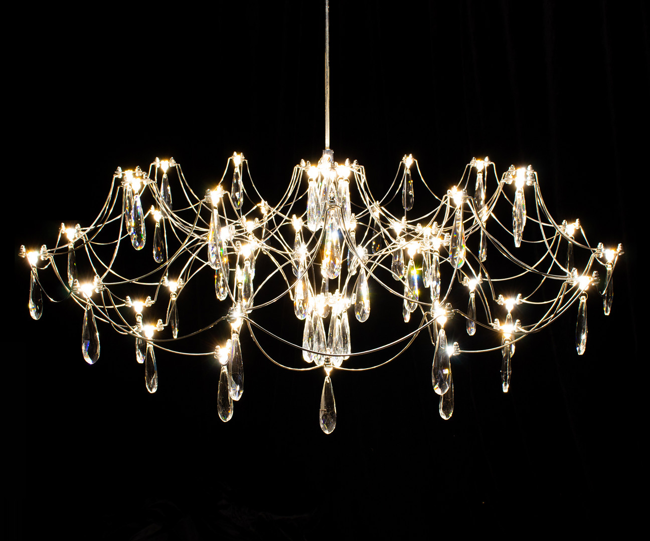 Kink Light 07889-80,02(21) Люстра диммируемая Галанта хром d88 h178 Led 60*0,5W (3000-6000К) фото