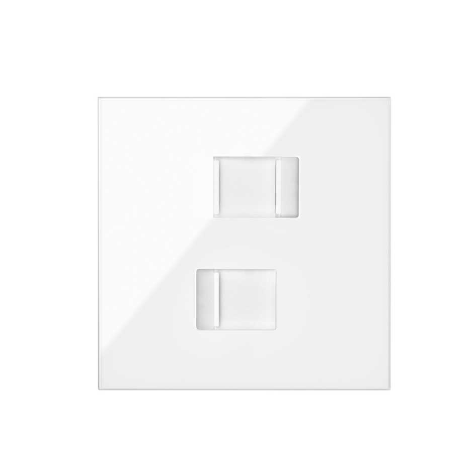 Simon 100 Белый глянец Кит 1 пост, фронт. Накладка на 2 розетки RJ45 фото