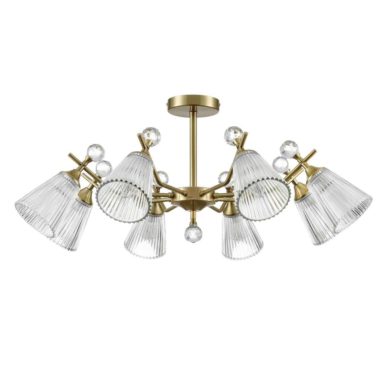 Lumion 8046/8C CLASSI LN24 латунь/прозрачное стекло Люстра потолочная Е14 8*40W 220V AURICA фото