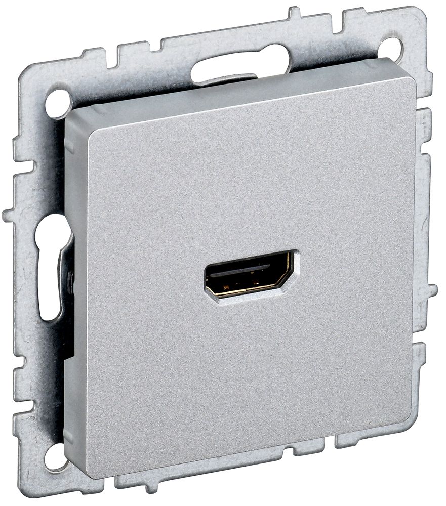 IEK BRITE BASE Алюминий Розетка HDMI РHDMI-0-БрА фото