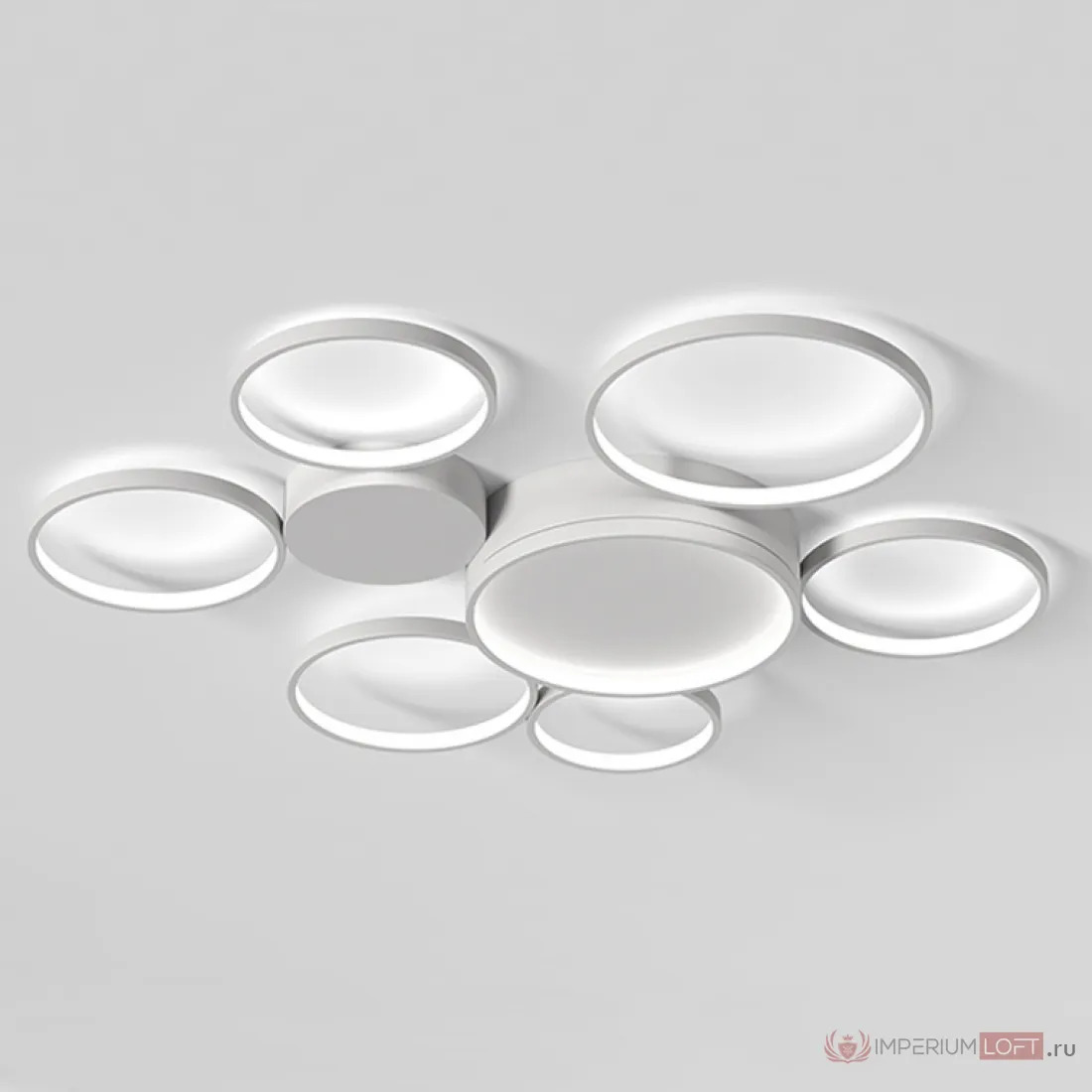 ImperiumLoft Потолочная люстра в виде колец TWINE 7 rings White фото