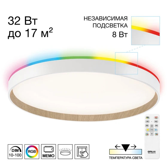 Citilux CL750400R ETALON Белый+Бук с пультом и RGB фото