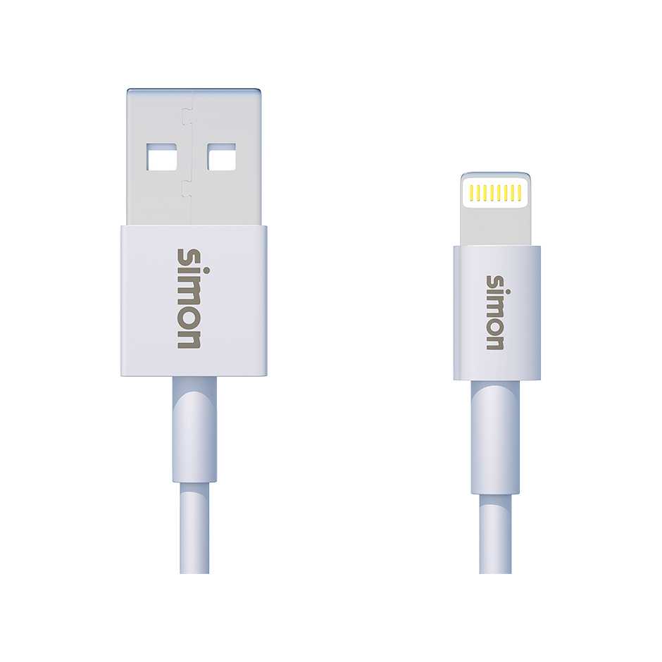 Simon Brico Белый Кабель Lightning-USB A, 1м фото