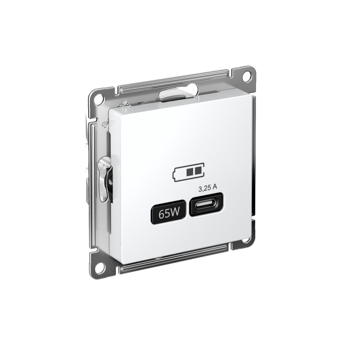 Systeme Electric AtlasDesign Белый USB Розетка тип-C 65W высокоскор.заряд. QC, PD, мех. фото