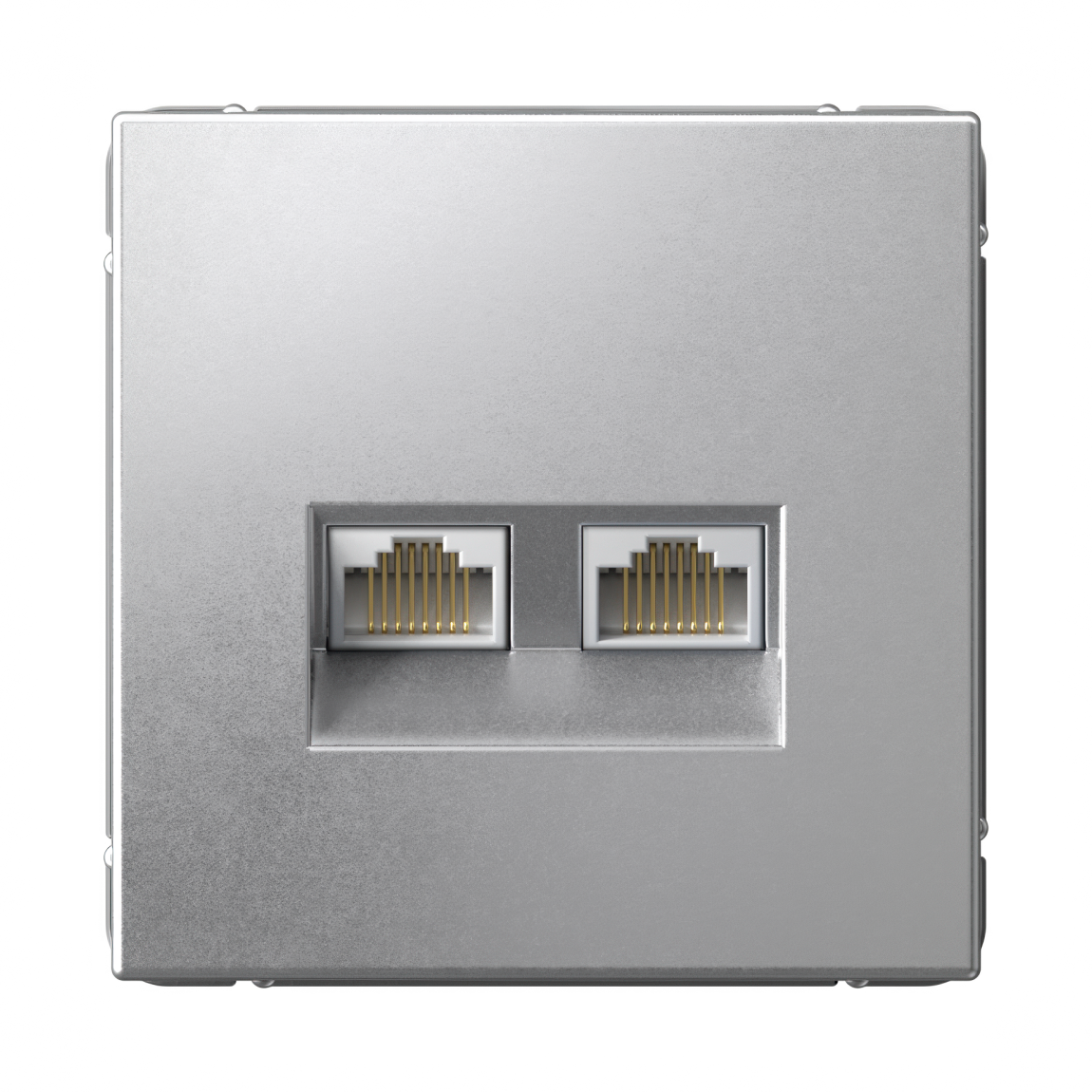 Systeme Electric ArtGallery Алюминий Розетка двойная компьютерная RJ45+RJ45, кат. 5е, механизм фото