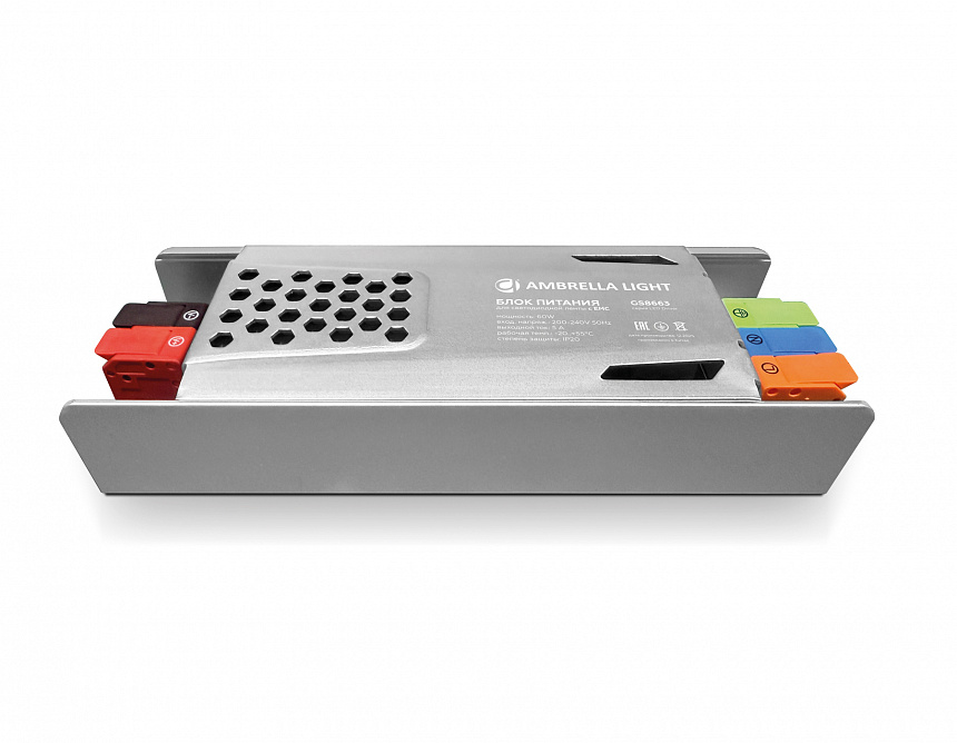 Ambrella Блок питания с EMC 12V 60W 5A IP20 200-240V 142*48*28 GS8663 фото