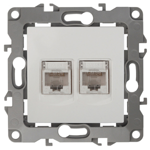 ЭРА Розетка Серия 12 12-3108-02 информационная двойная 2XRJ45 IP20 слоновая кость фото
