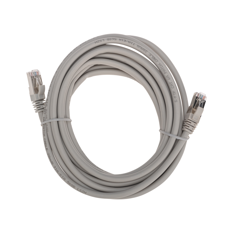 REXANT Патч-корд S/FTP, CAT 6A (10G), RJ45-RJ45, 28AWG, LSZH, серый, 5м. фото