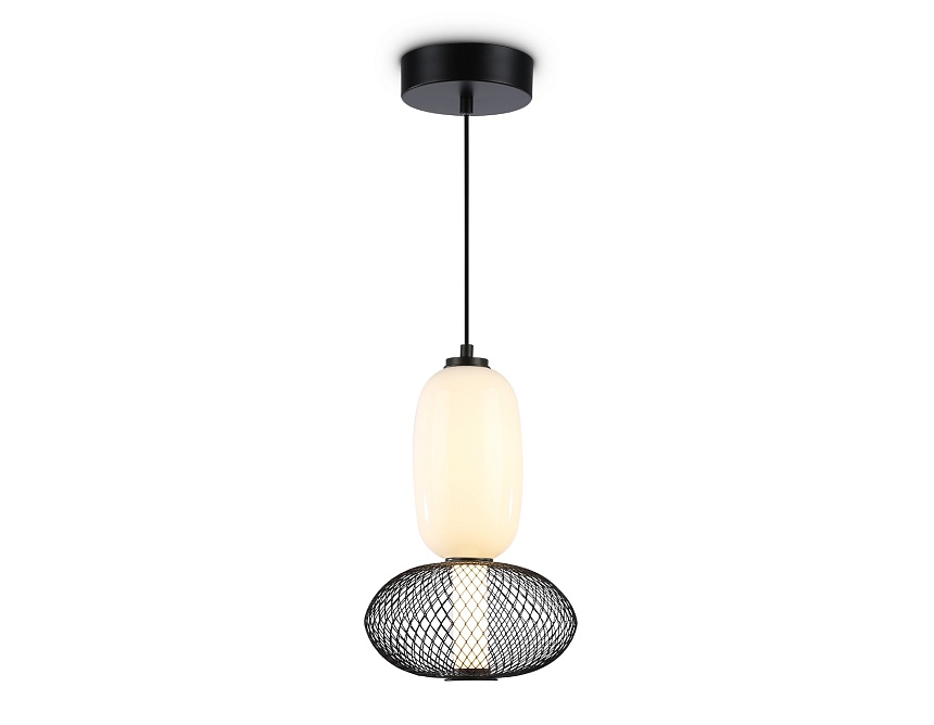 Ambrella Светильник светодиодный подвесной LH11007 BK/FR черный/белый матовый 15W 3000K D220*350 фото