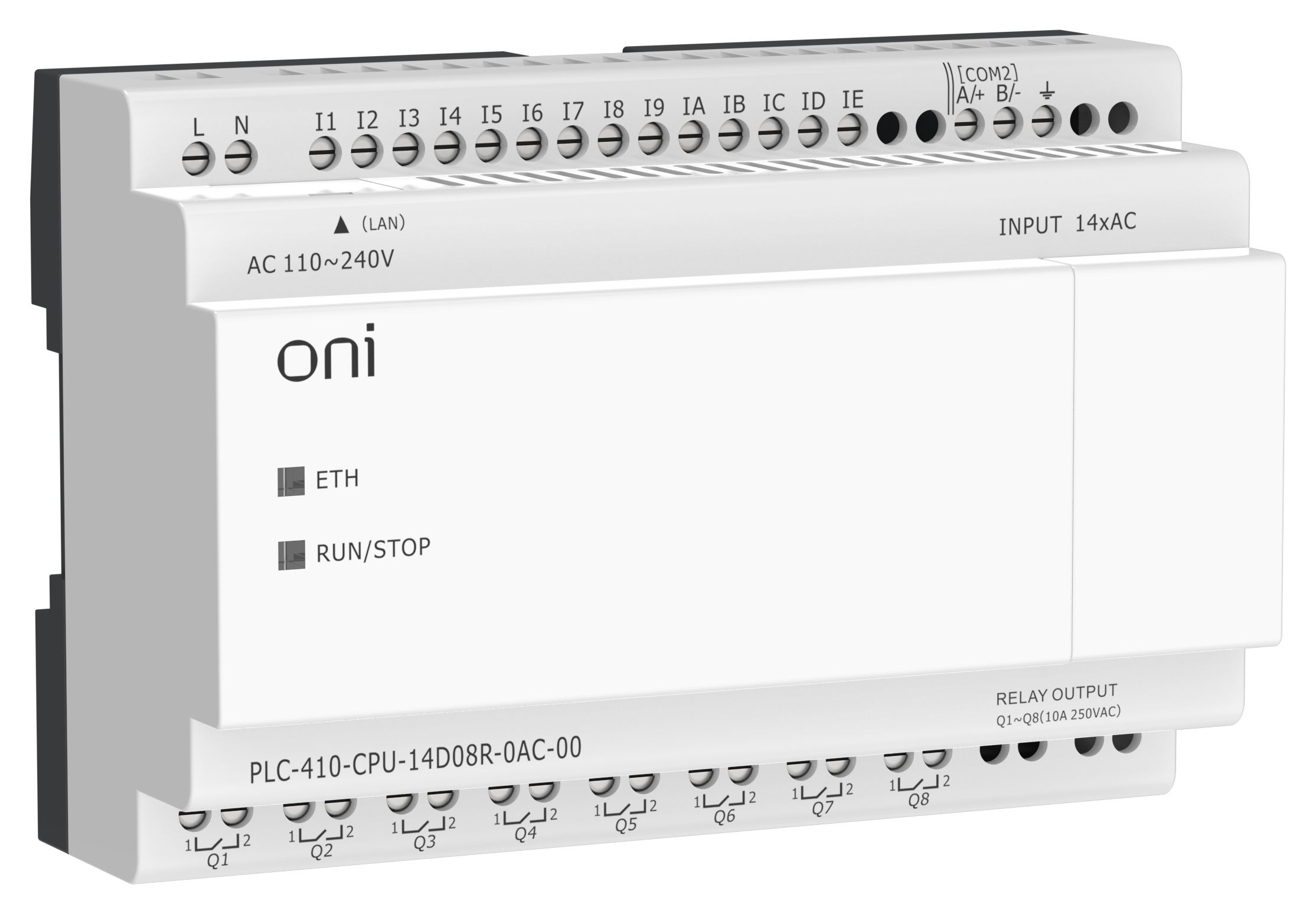 IEK ONI ПЛК 410 Модуль ЦПУ 14 DI 8 RO 220В AC Ethernet фото