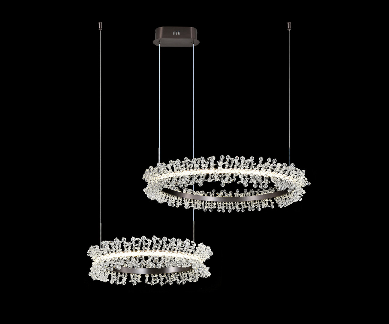 Kink Light 08245,12PA Подвес диммируемый Лаура матовый никель w90*60 (d40+60) h150 Led 60W (4000K) с пультом ДУ фото
