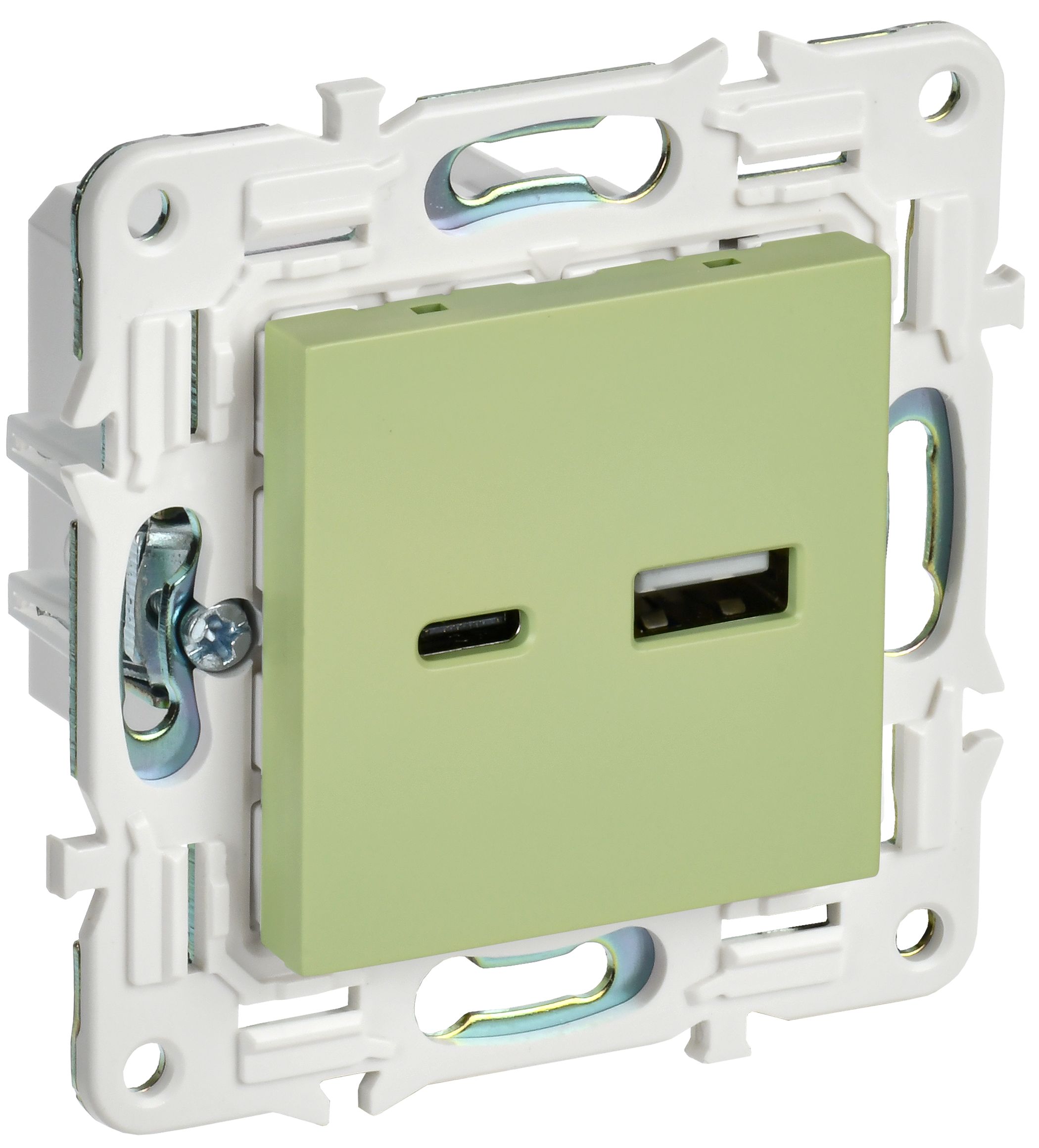 IEK SKANDY Мятный Розетка USB A+C 18Вт SK-R13G фото