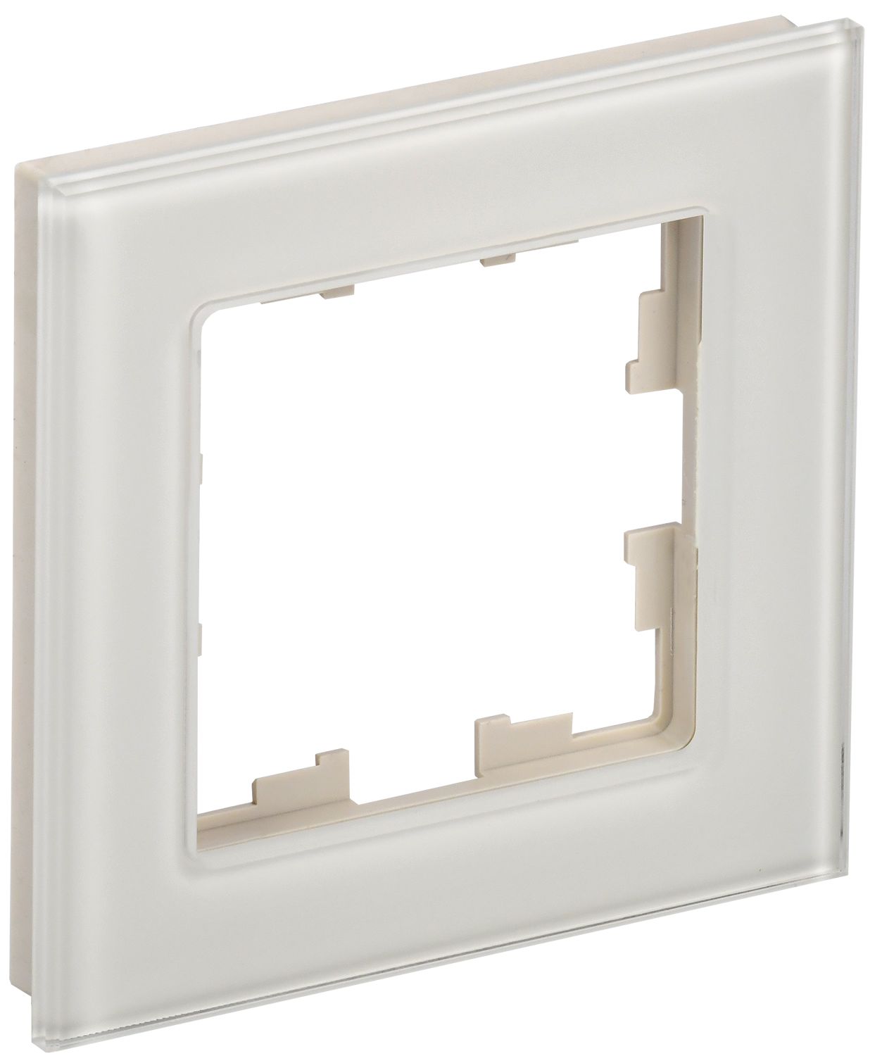 IEK BRITE DECOR Ванильный глянец стекло Рамка 1-м РУ-1-2-БрВа фото