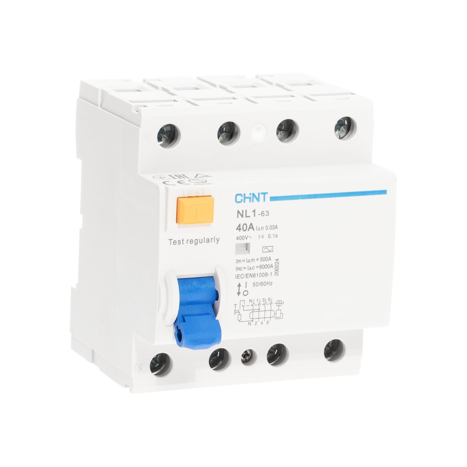 CHINT УЗО NL1-63 4P 40A 30mA 6kA тип AC (DB) (R) фото