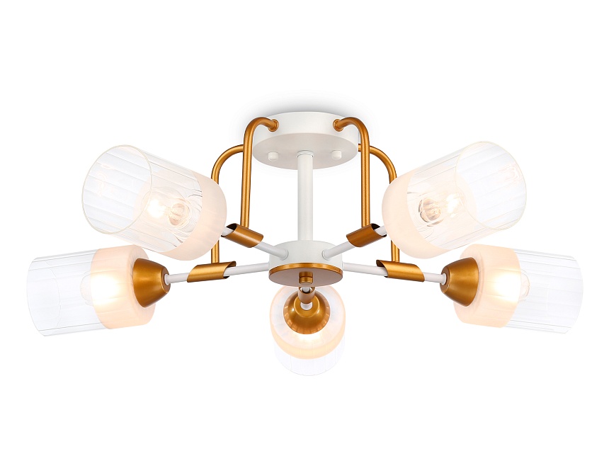 Ambrella Светильник подвесной TR303323/5 WH/GD/CL/FR белый/золото/прозрачный/белый матовый E27*5 max 60W D620*200 фото