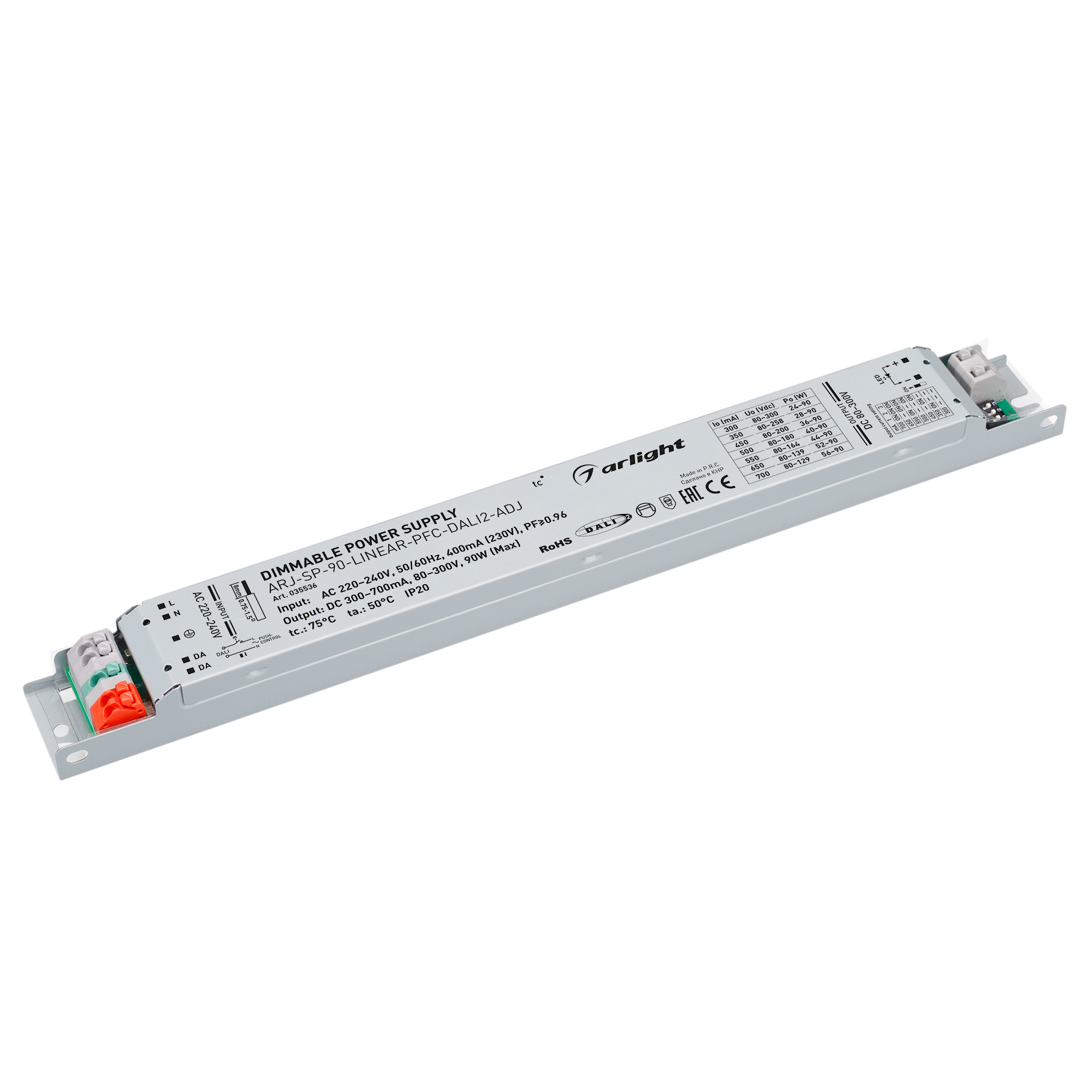 Arlight Блок питания ARJ-SP-90-LINEAR-PFC-DALI2-ADJ (90W, 80-300V, 0.3-0.7A) ( IP20 Металл, 5 лет) фото