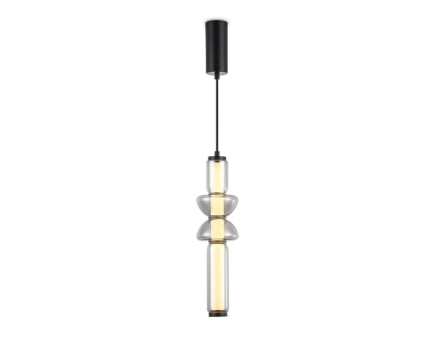 Ambrella Светильник светодиодный подвесной LH11021 BK/SM черный/дымчатый 17W 3000K D120*435 фото