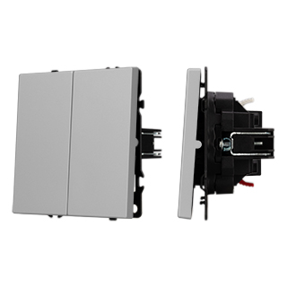 Arlight Механизм выключателя двухклавишный проходной SWT-NOBE-MKP2-SFPL-IS (230V, 10A) (Никель) фото