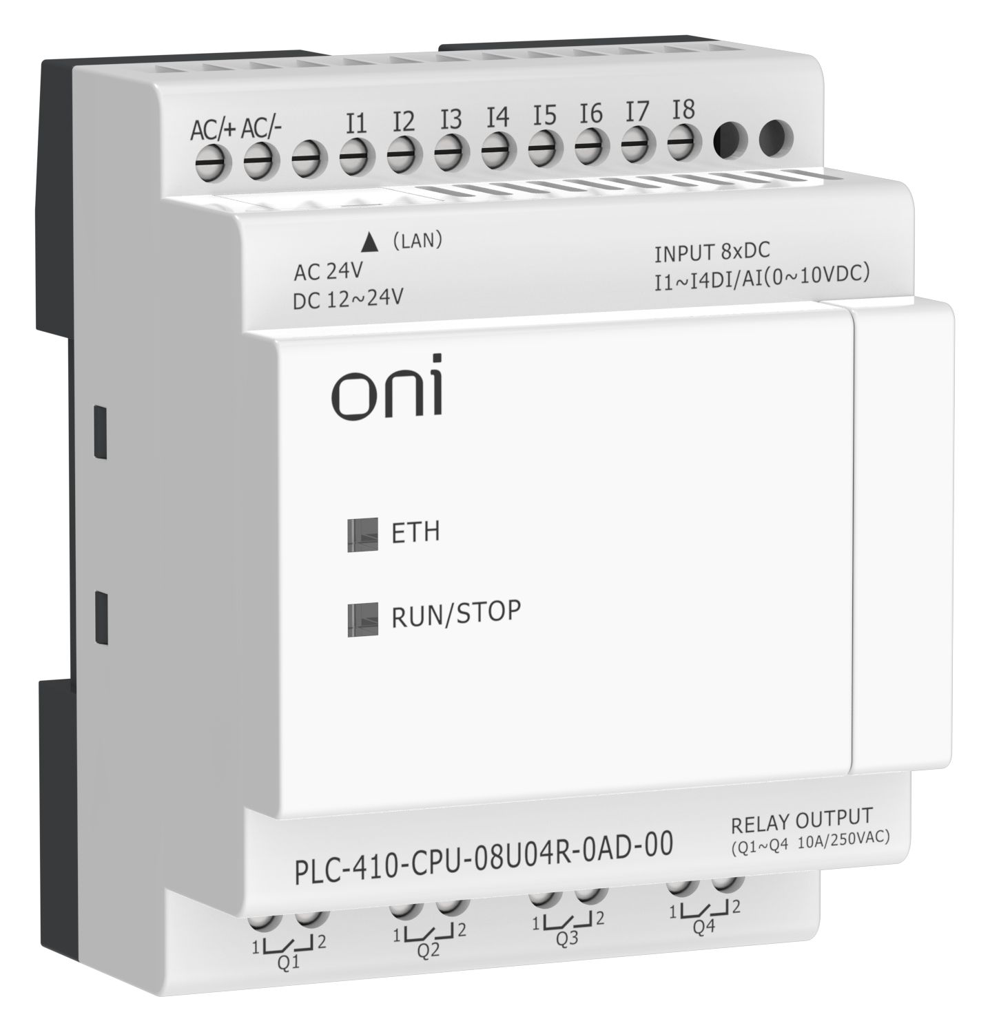 IEK ONI ПЛК 410 Модуль ЦПУ 4 DI 4 UI 4 RO 24В DC или AC EP фото