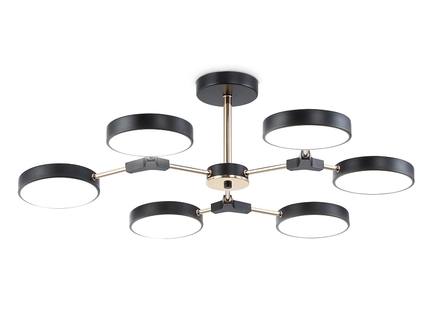 Ambrella Светильник светодиодный подвесной FL516334/6 BK/FGD черный/золото 108W 3000-6000K D780*210 (без ПДУ) фото