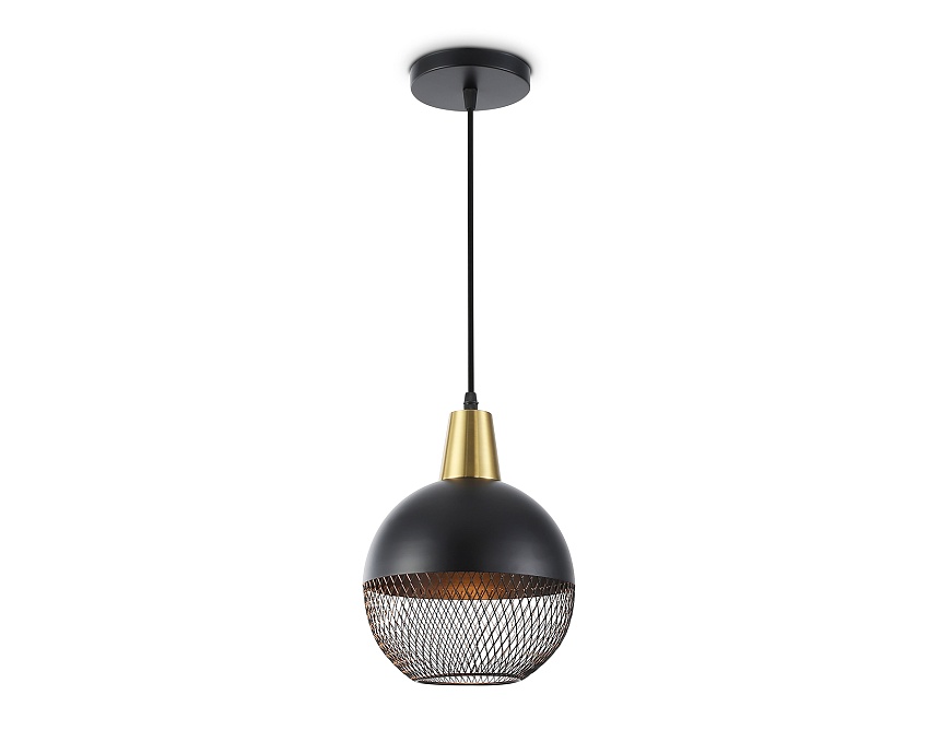 Ambrella Светильник подвесной TR8504 BK/CP черный/медь E27 max 60W D200*1000 фото